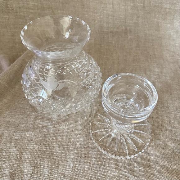 Galway Claddagh Ring Etched Hands crystal candle globe - Picture 4 of 13